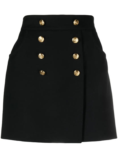 Button-Up Crepe Skirt