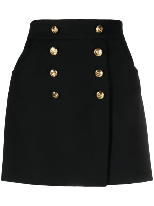 Button-Up Crepe Skirt