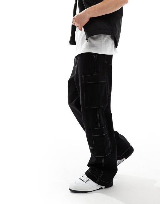 Contrast Stitch Cargo Trouser