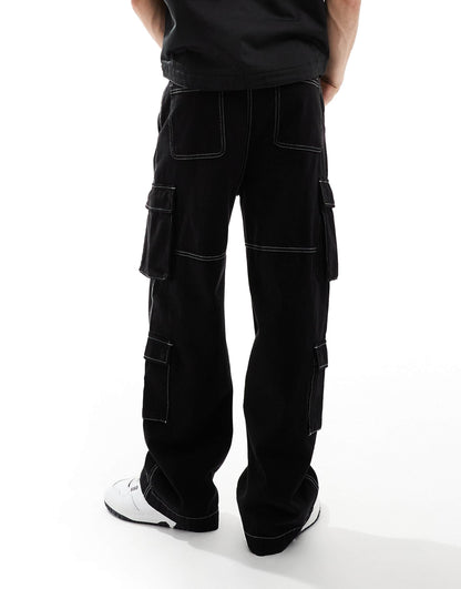 Contrast Stitch Cargo Trouser