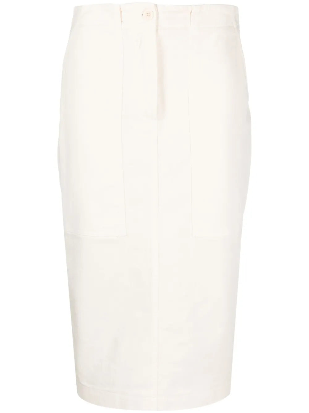 High-Waisted Cotton-Blend Skirt