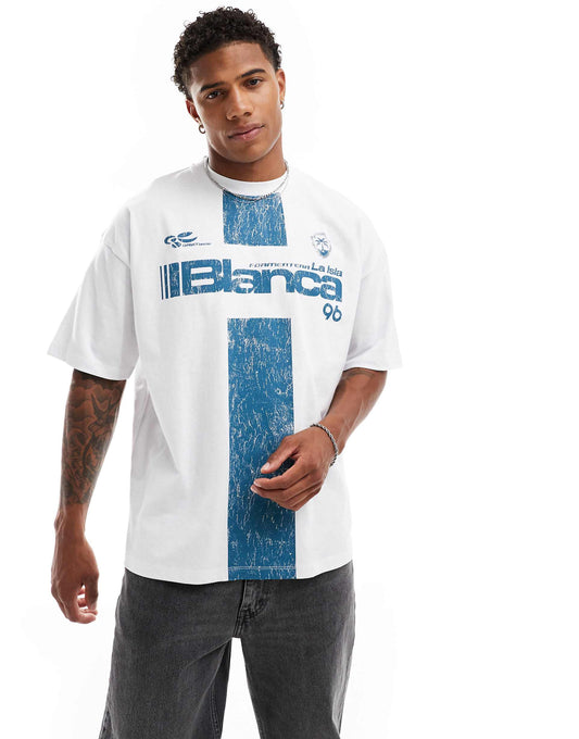 Oversized T-Shirt With Sporty Front Print