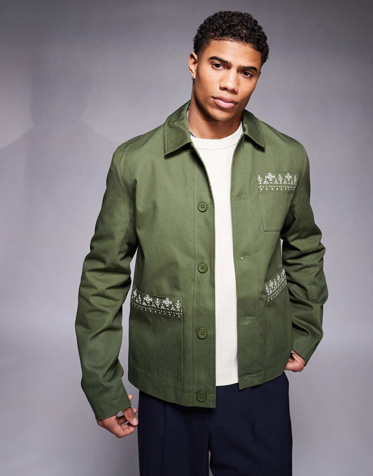 Embroidered Harrington Jacket