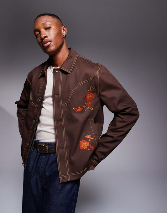 Embroidered Harrington Jacket