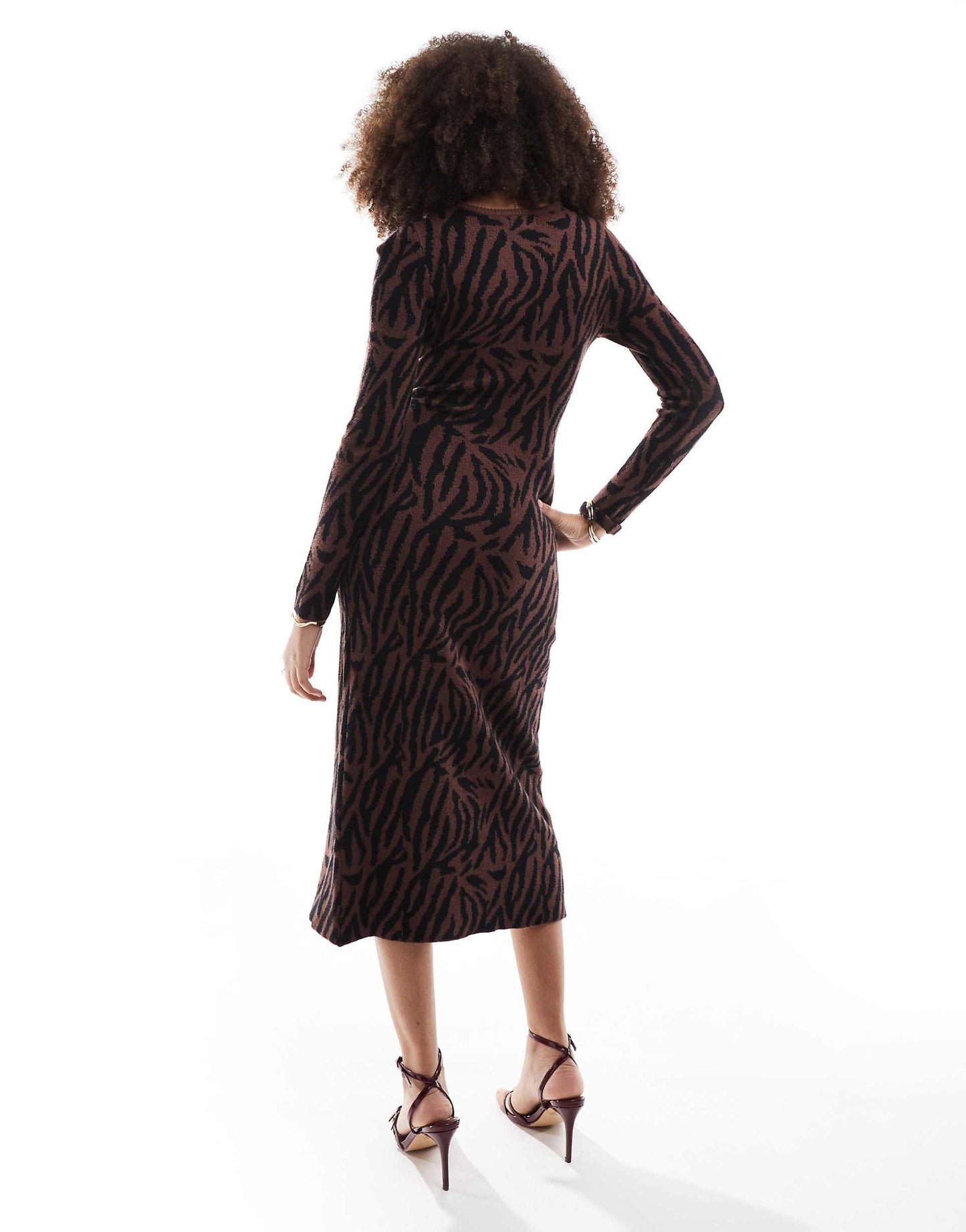 Knit Wrap Midi Dress