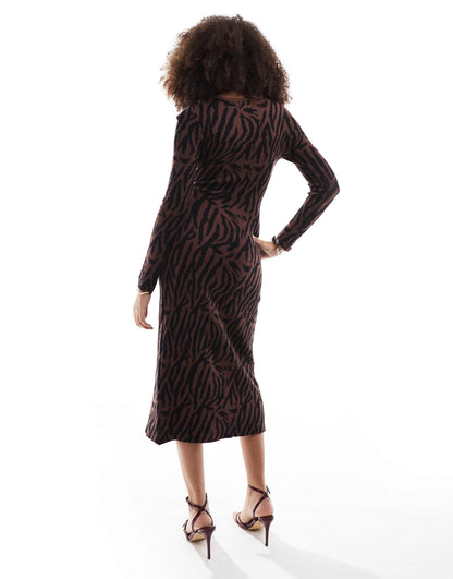 Knit Wrap Midi Dress