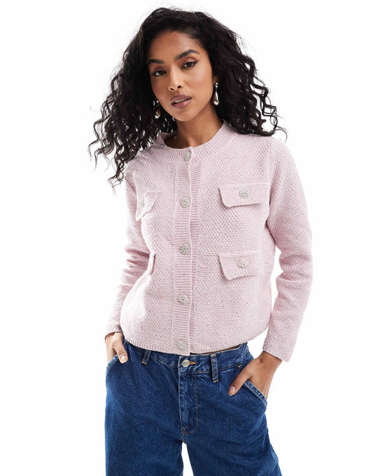 Sparkle Knit Button Cardigan