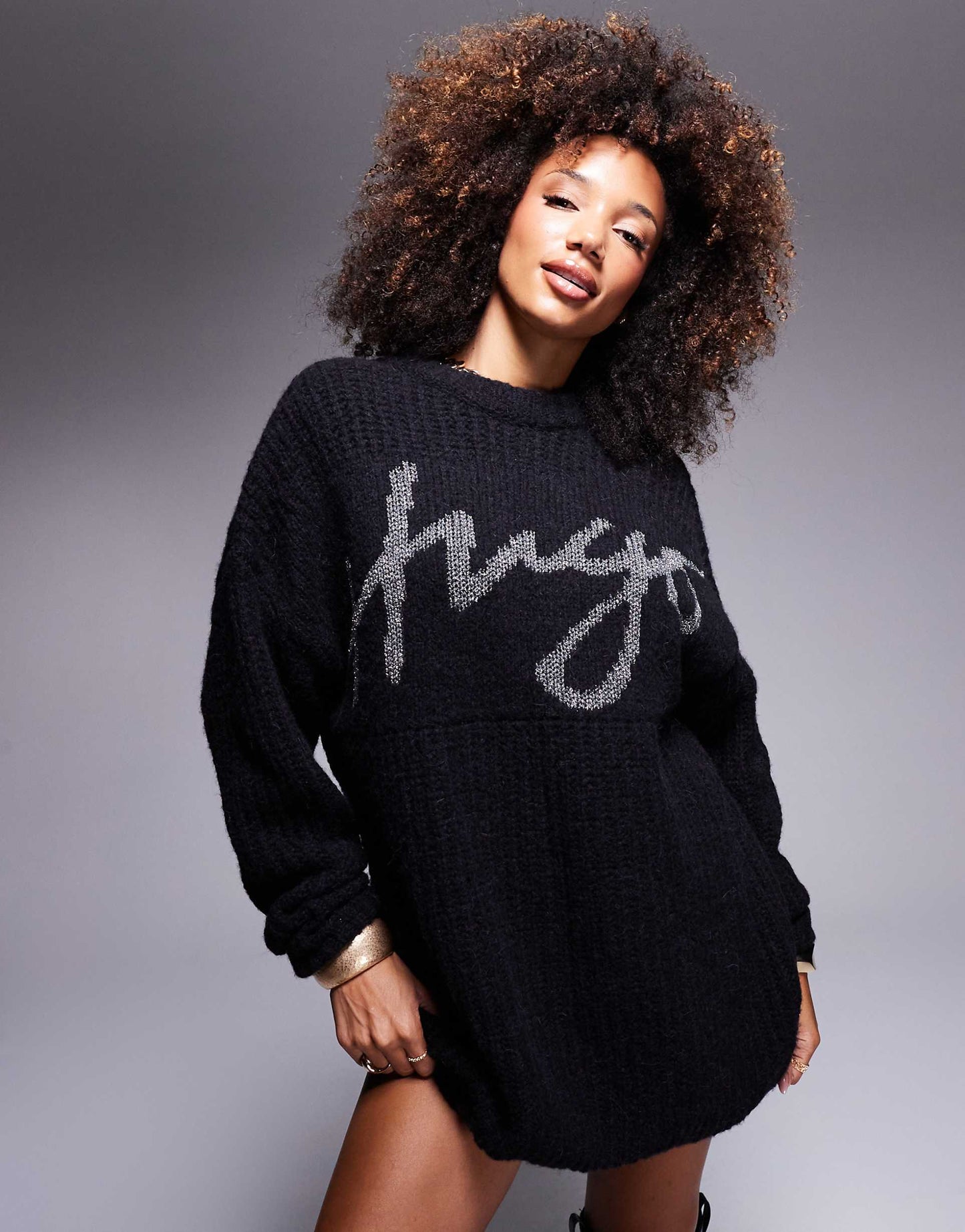 Sloguessy- Oversized Knitted Dress Jumper