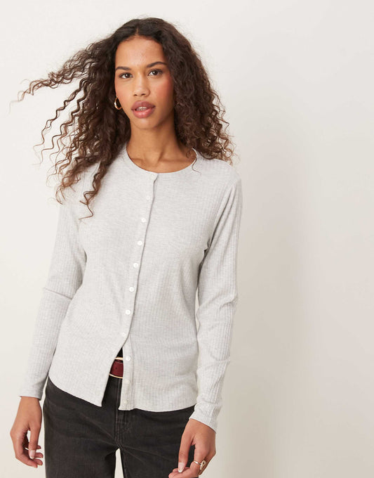Long Sleeve Button Through Top