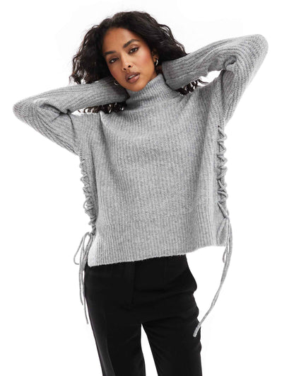 Roll Neck Jumper With Side Ties