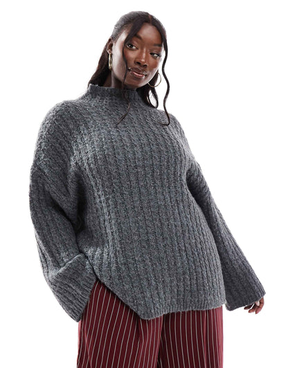 Curve Longline Jumper With High Neck