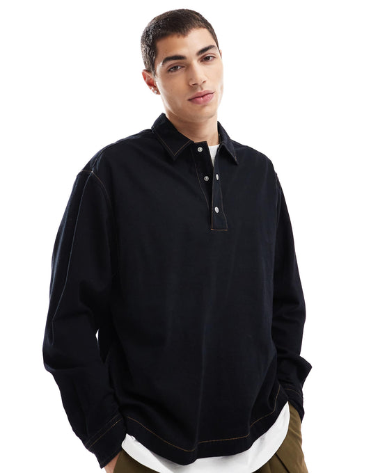 Boxy Oversized Denim Overhead Shirt