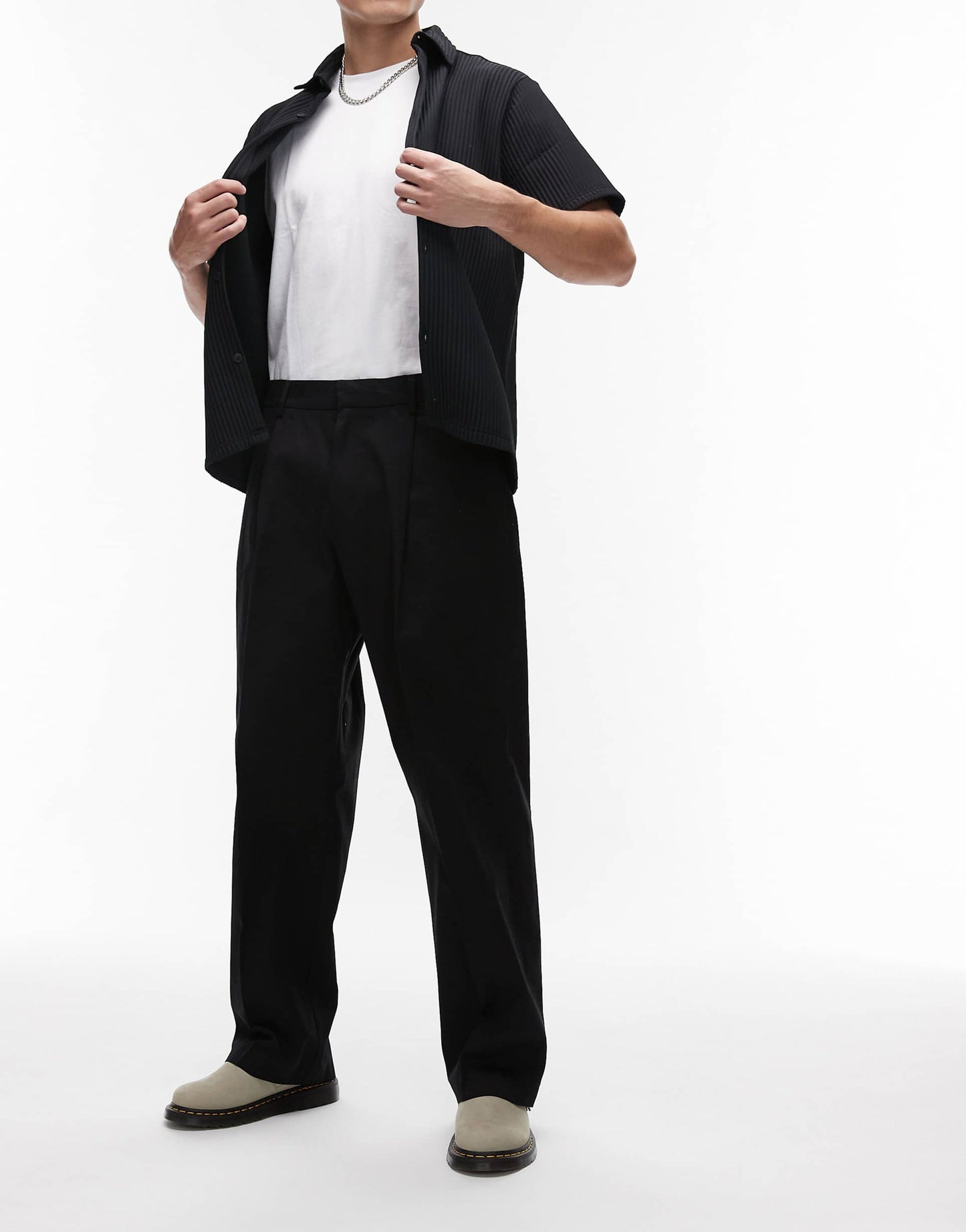 Smart Cotton Wide Leg Trousers