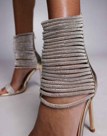 Cicely 2 Embelished Strap Heeled Sandls