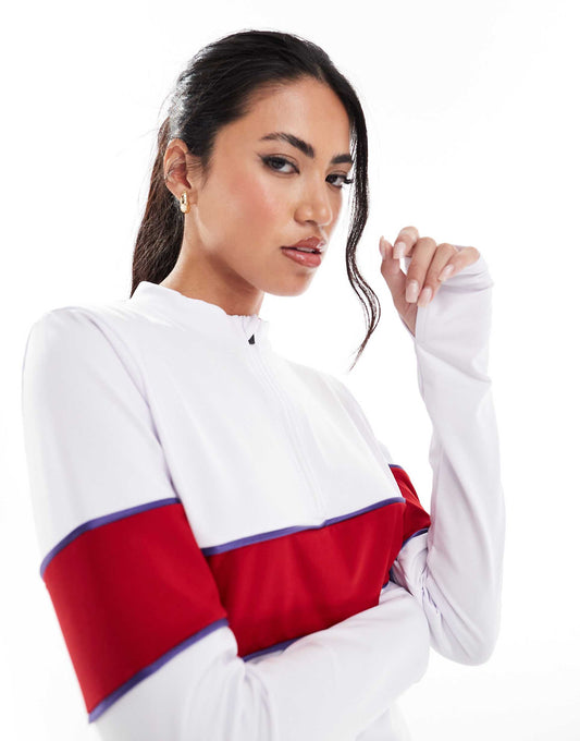 Half Zip Sports Stripe Long Sleeve Base Layer