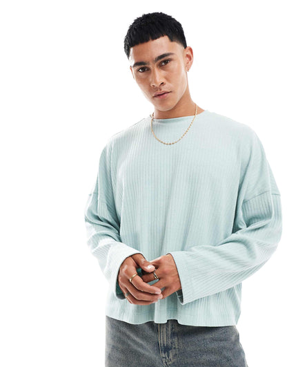 Oversized Cropped Long Sleeve T-Shirt