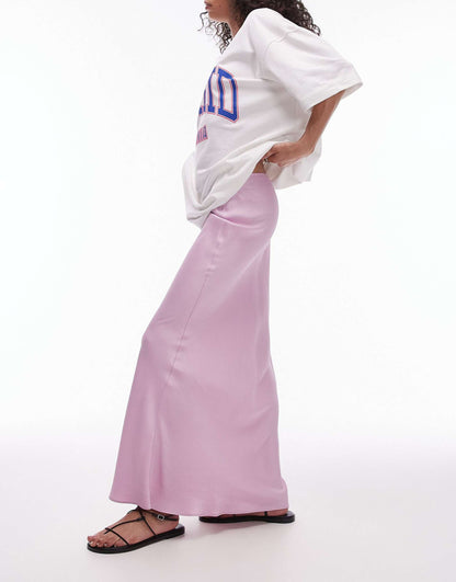Satin Bias Maxi Skirt
