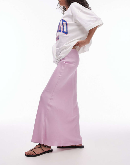 Satin Bias Maxi Skirt