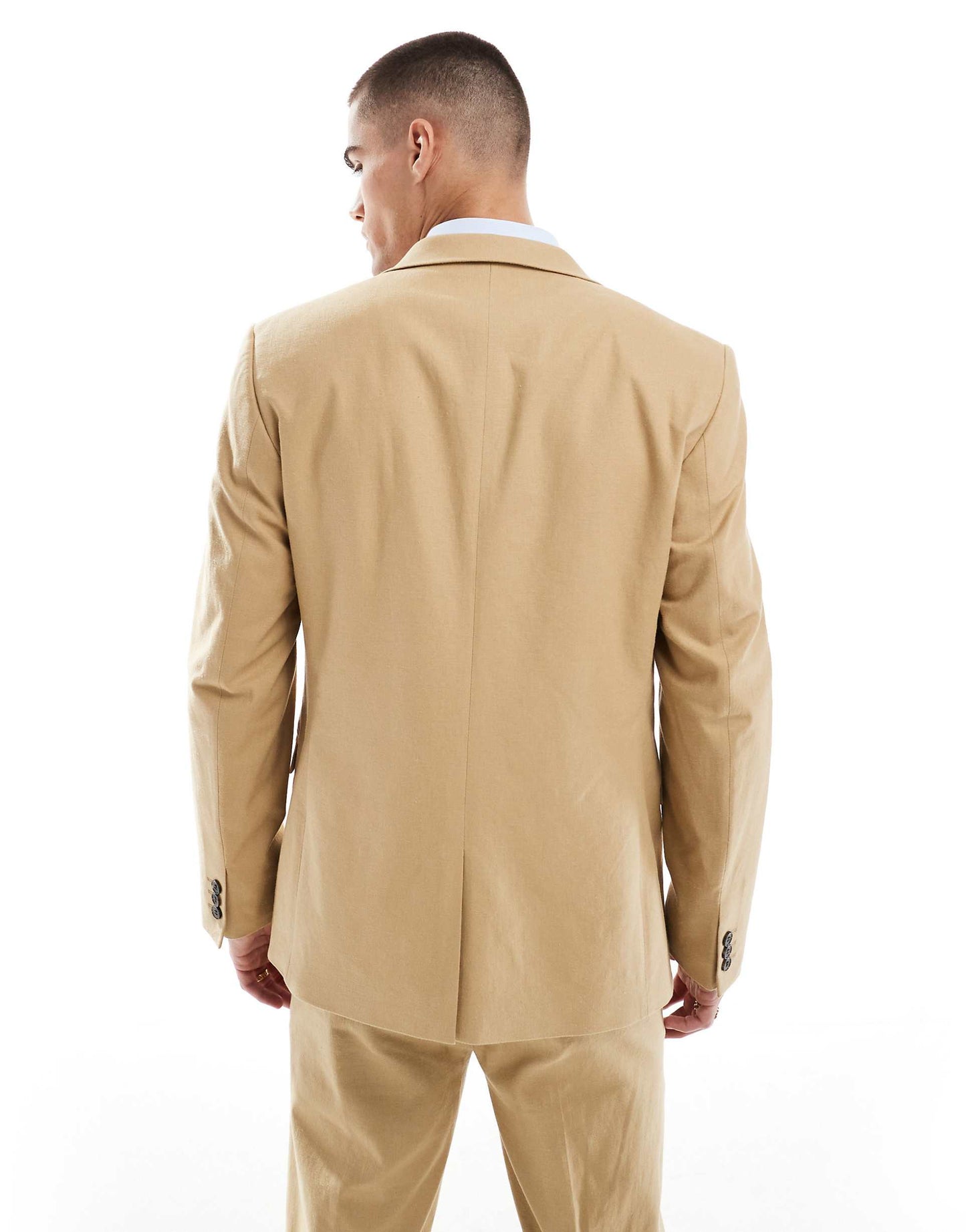 Linen Blend Slim Suit Jacket