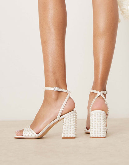 Bridal Winnie Pearl Embellished Heeled Sandals