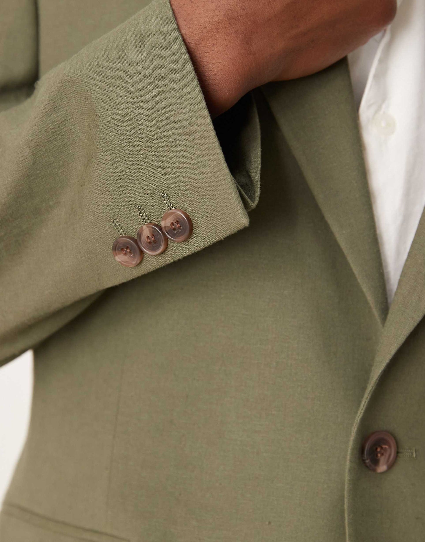 Linen Blend Skinny Suit Jacket