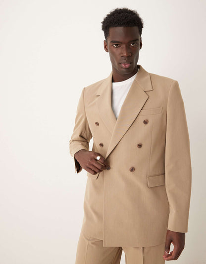 Relaxed Double Breasted Suit Jacket