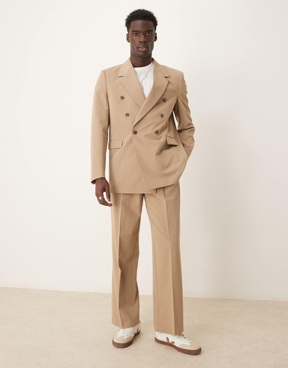 Relaxed Double Breasted Suit Jacket