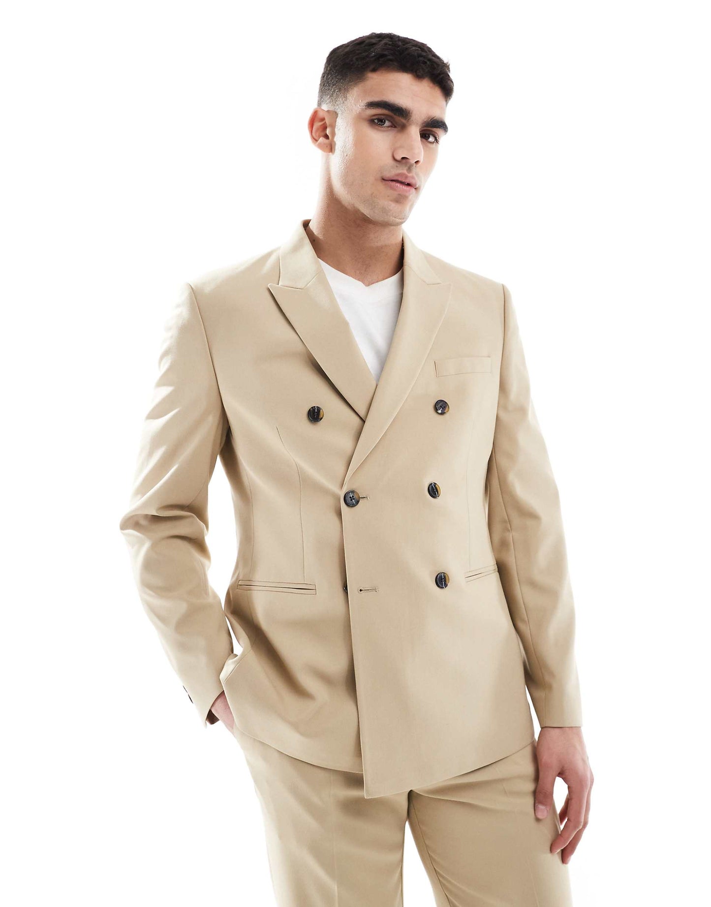 Double Breasted Slim Suit Jacket