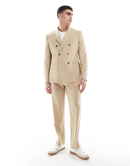 Double Breasted Slim Suit Jacket