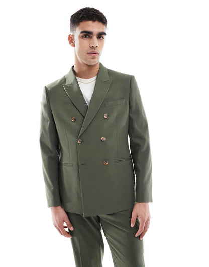 Double Breasted Slim Suit Jacket