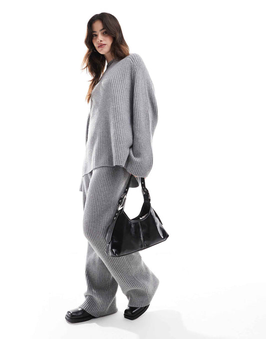 Ribbed Knit Oversized Jumper Co-Ord