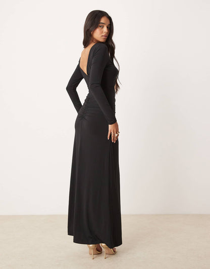 Long Sleeve Cut-Out Maxi Dress
