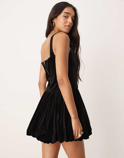 Structured Bubble Hem Mini Dress