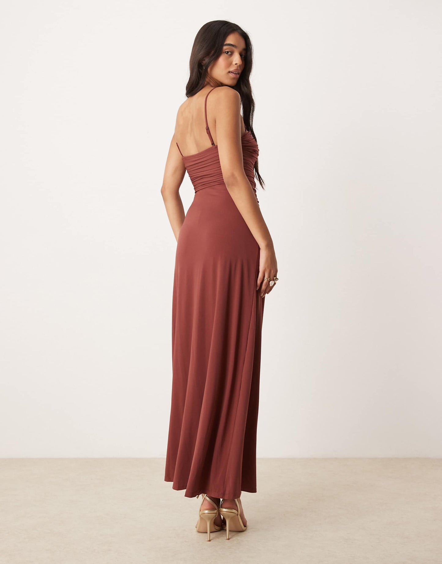 Ruched Teardrop Maxi Dress