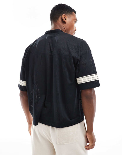 Oversized Boxy T-Shirt With Sport Inspired Design