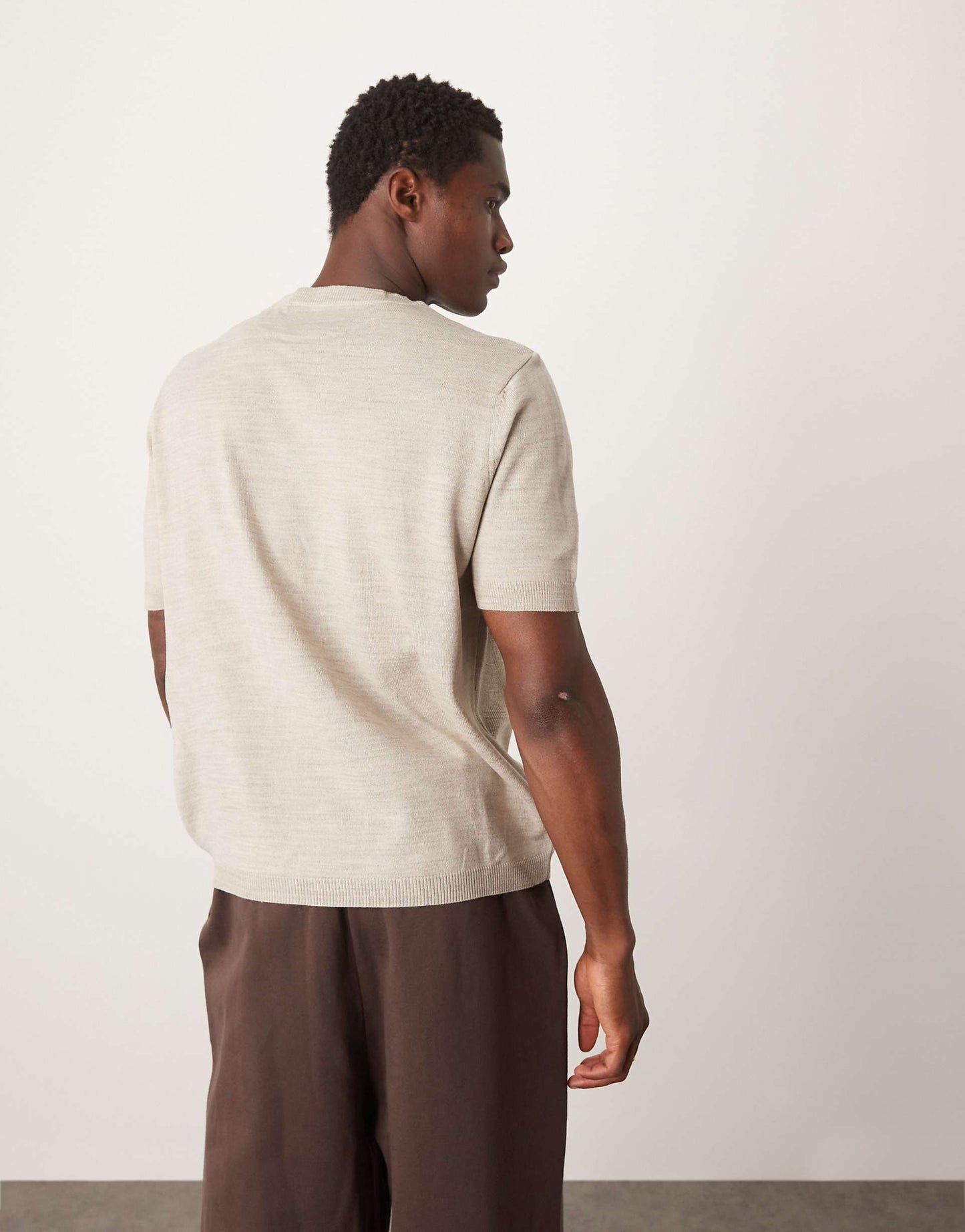 Relaxed Lightweight Knitted T-Shirt With Central Panel Design