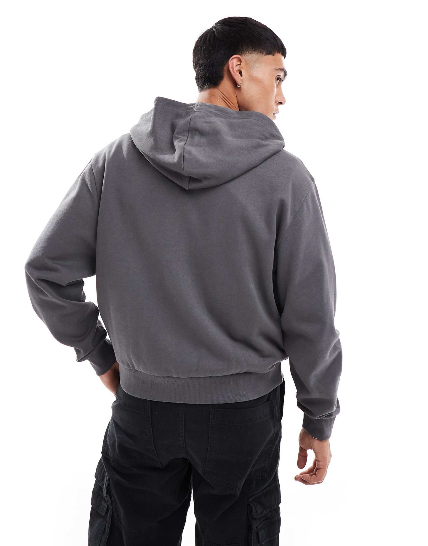 Essential Boxy Oversized Zip Through Hoodie