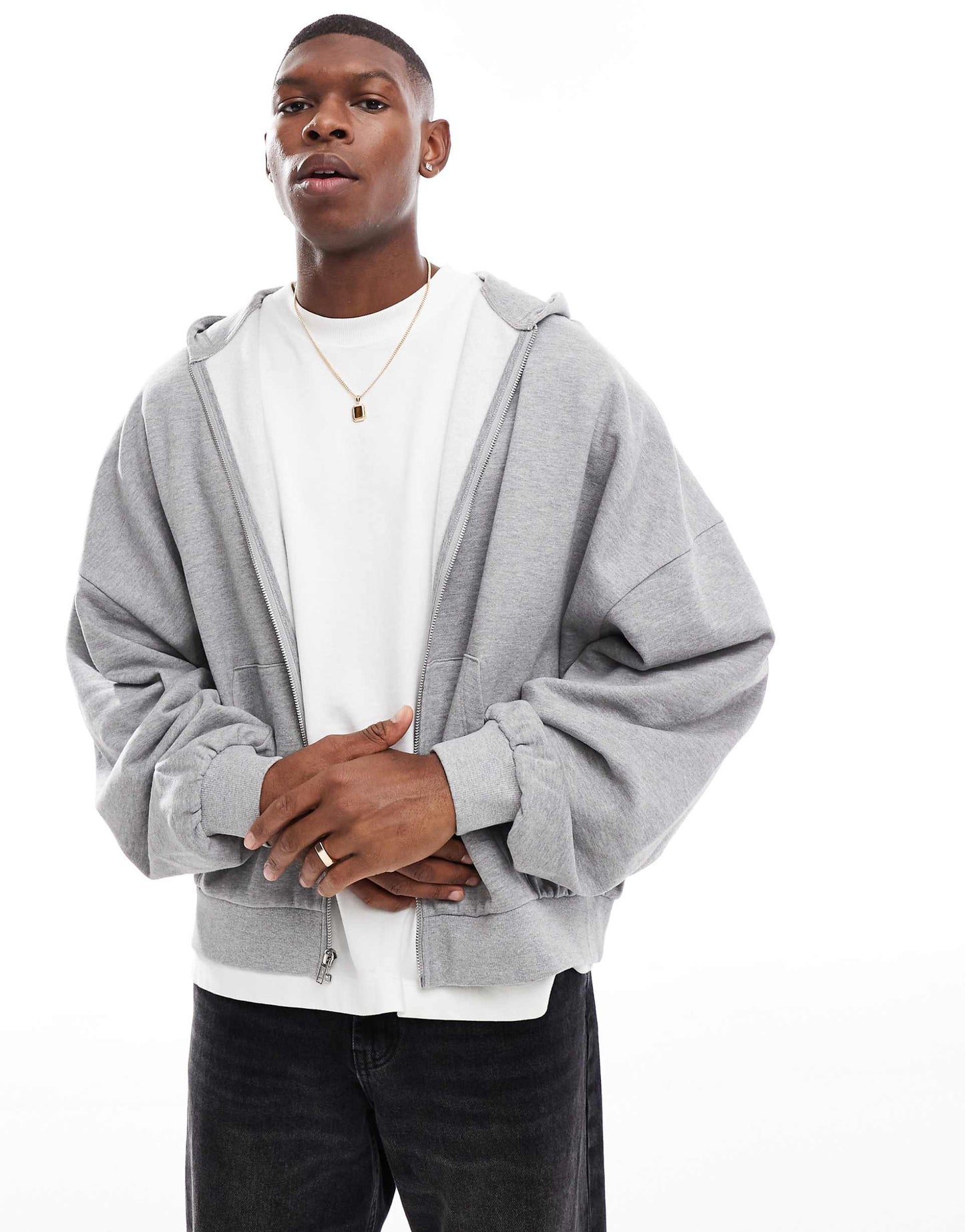 Essential Extreme Oversized Zip Through Hoodie