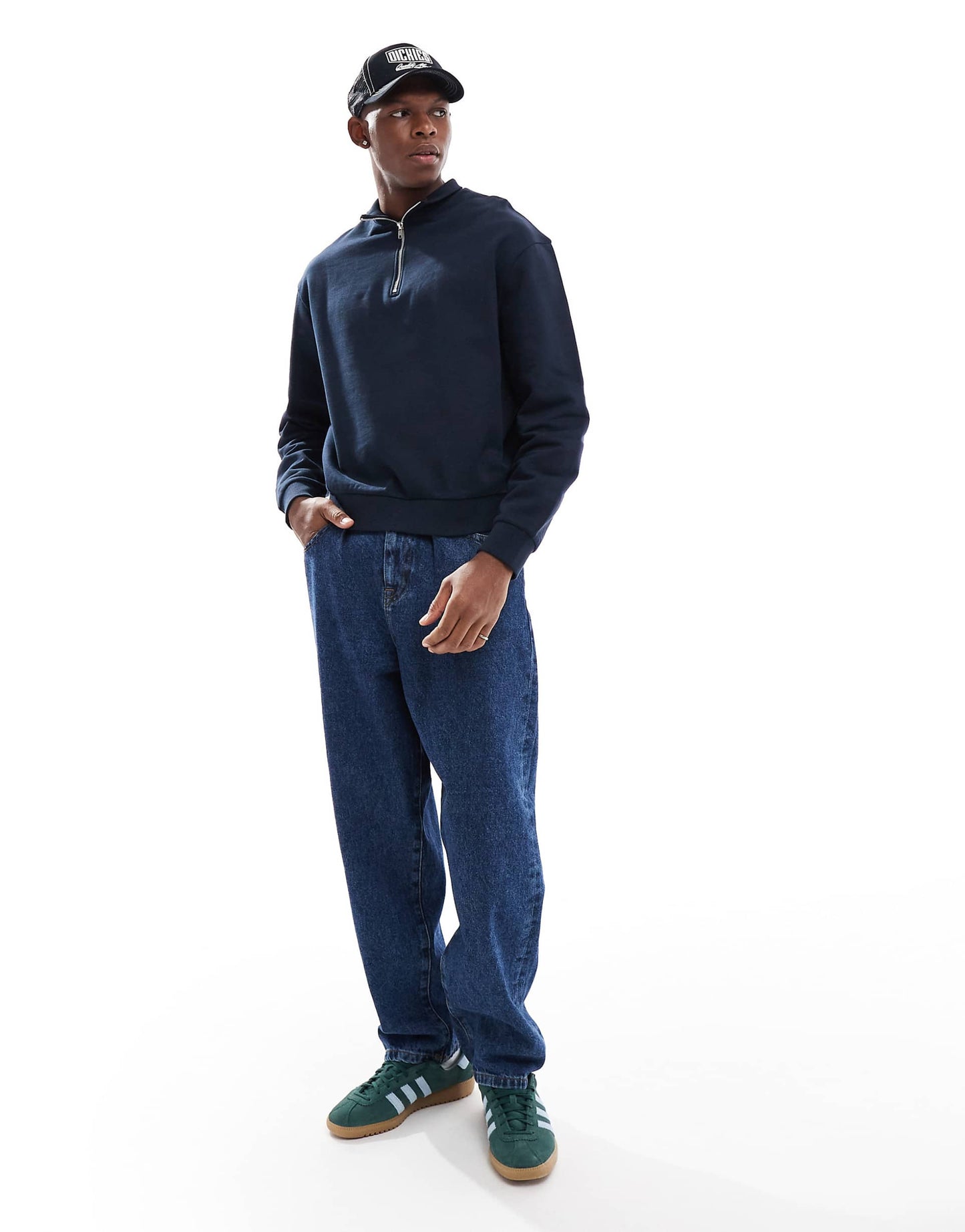 Essential Boxy Oversized Sweatshirt With Quarter Zip