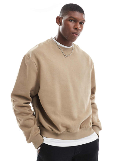 Boxy Oversized Sweatshirt With Mountain Print