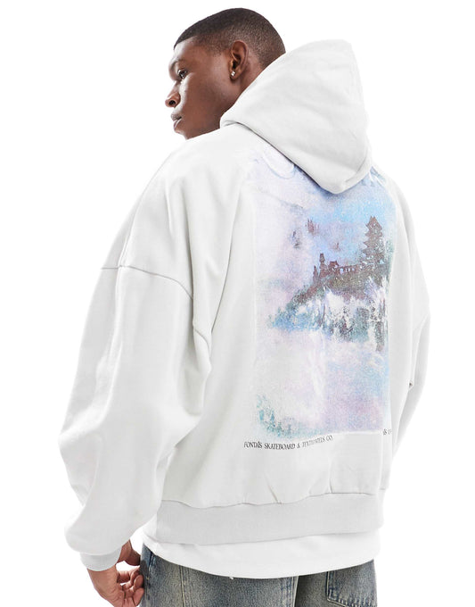 Extreme Oversized Hoodie With Mountain Back Print