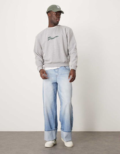 Boxy Oversized  Sweatshirt With Puff Print