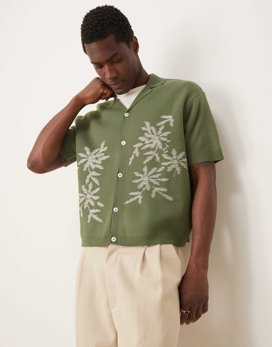 Oversized Knitted Revere Shirt