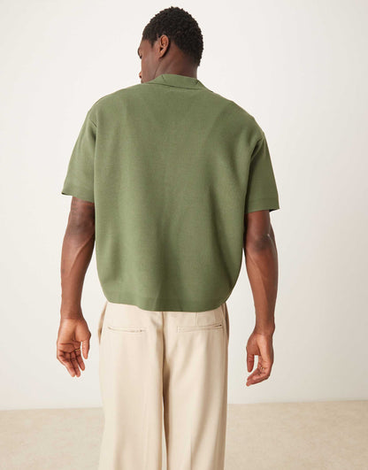 Oversized Knitted Revere Shirt