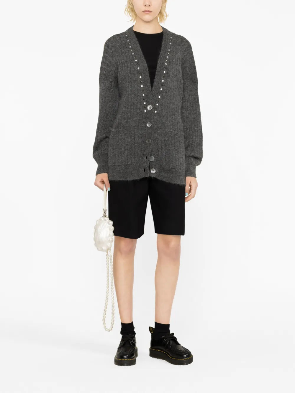 Embellished Wool-Blend Cardigan