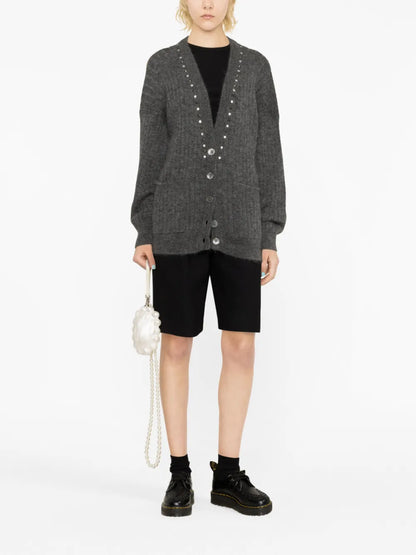 Embellished Wool-Blend Cardigan