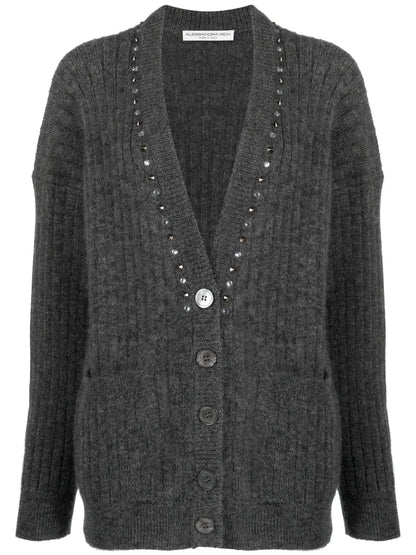 Embellished Wool-Blend Cardigan