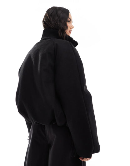 Knit Collar Clean Puffer Jacket