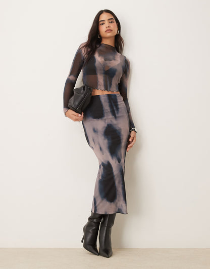 Mesh Midi Skirt