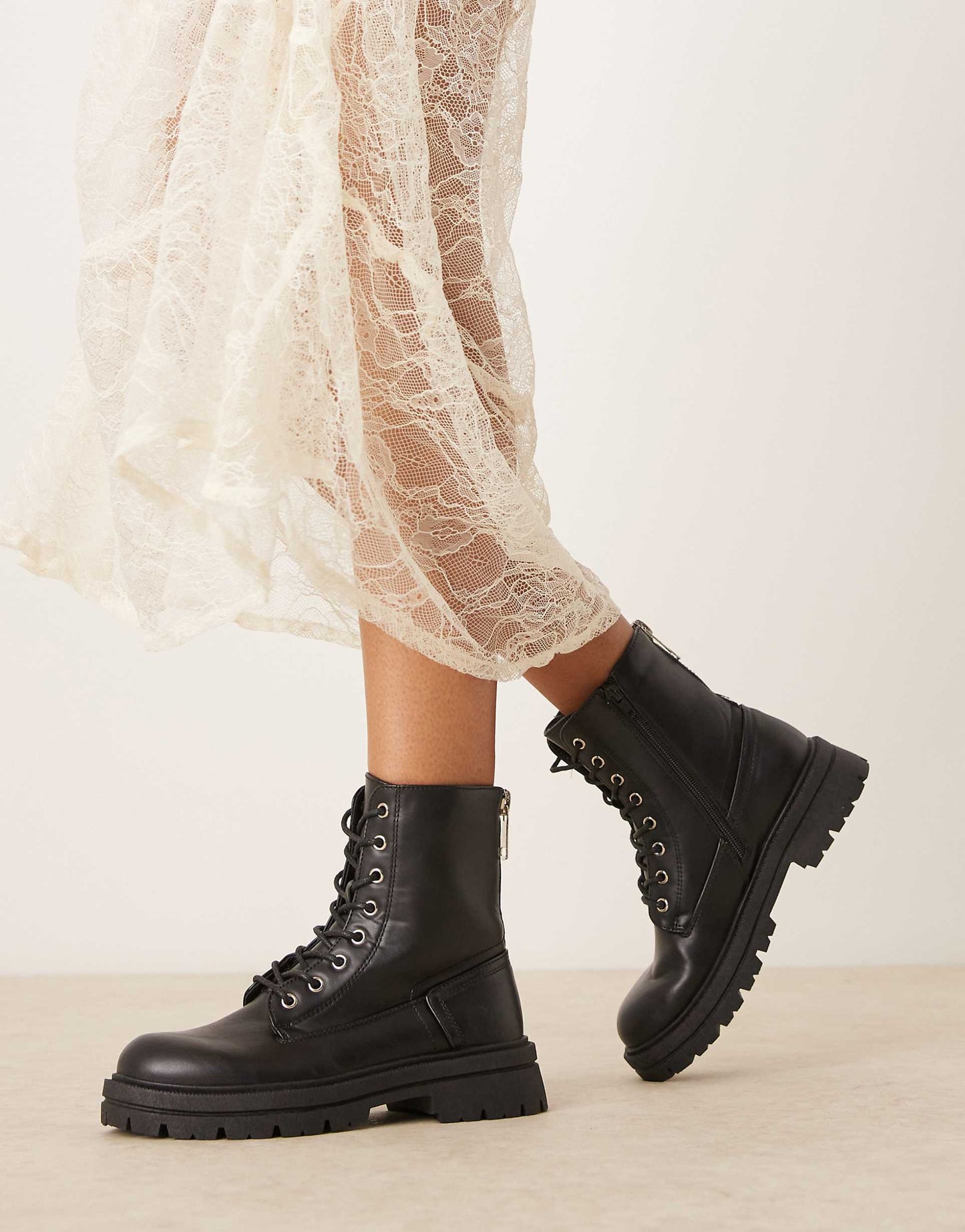 Lace Up Low Ankle Boot